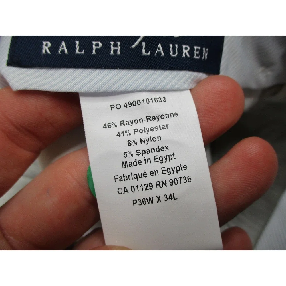Ralph Lauren Pants Mens 36x34 Comfort Flex Stretch Dress Pleated Rayon Blend NEW